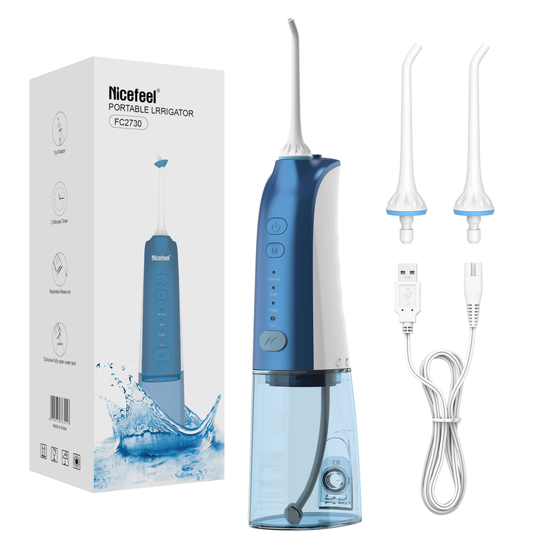 270ml 3 Modes IPX7 Dental Water Flosser USB Rechargeable Bluetooth Pick 2 Jet Tip