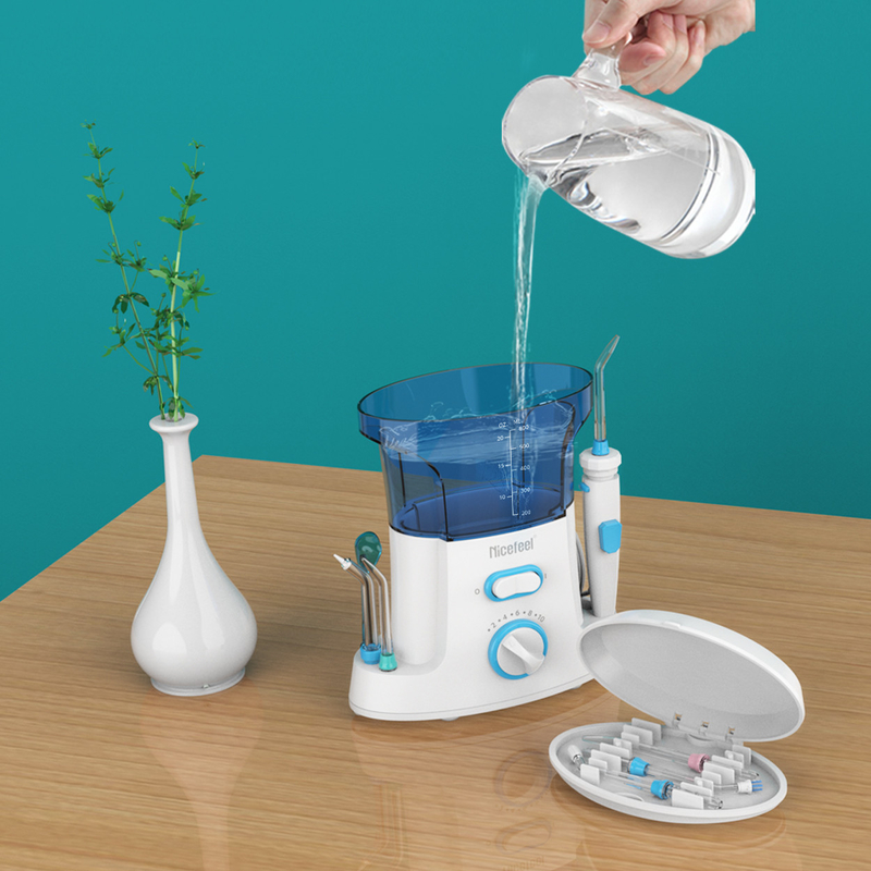 600ml Adjustable ABS Water Dental Flosser For Family Use Oral Spa White Blue