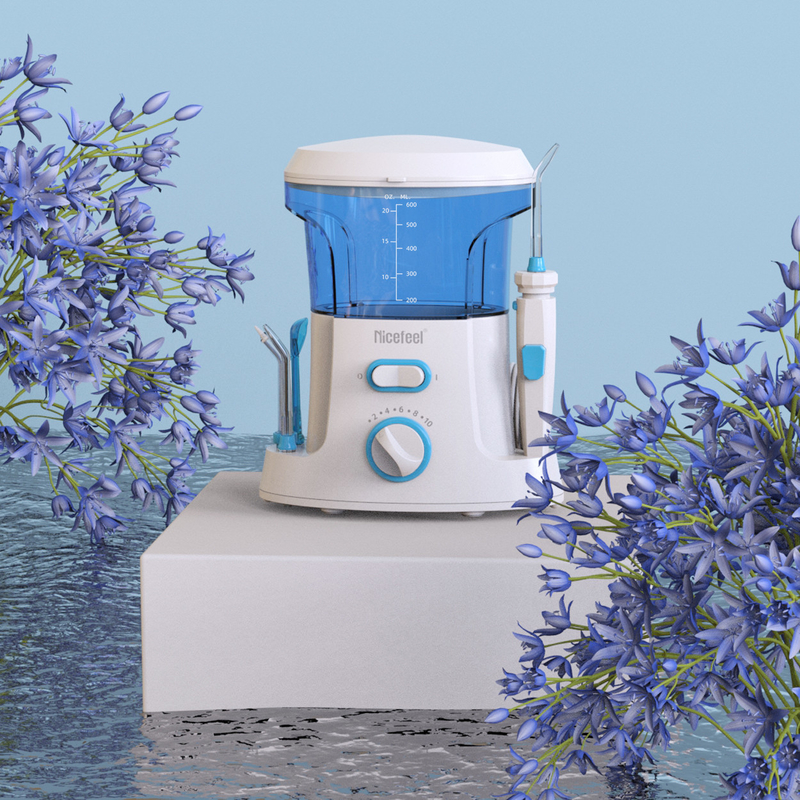 600ml Adjustable ABS Water Dental Flosser For Family Use Oral Spa White Blue