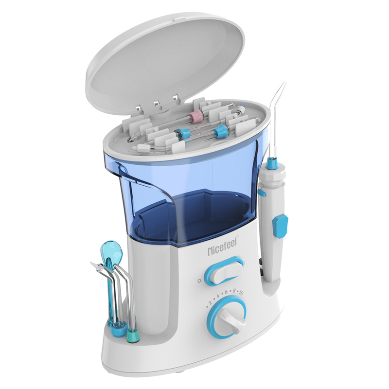 600ml Adjustable ABS Water Dental Flosser For Family Use Oral Spa White Blue