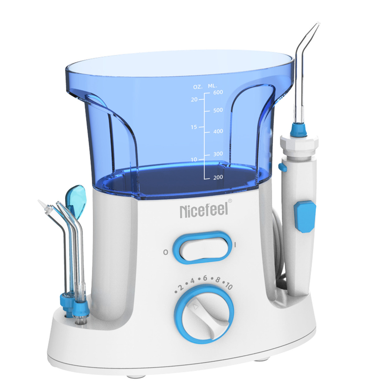 600ml Adjustable ABS Water Dental Flosser For Family Use Oral Spa White Blue