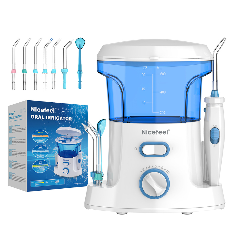 600ml Adjustable ABS Water Dental Flosser For Family Use Oral Spa White Blue