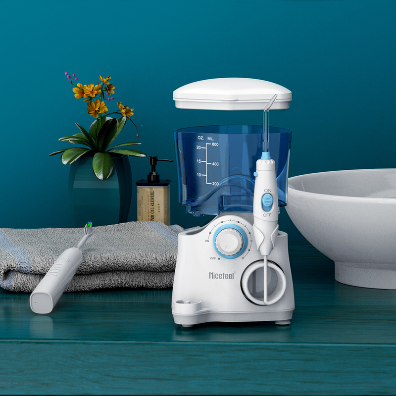 Dental Products Sonic Toothbrush Water Flosser For Family 600ml White OEM ABS Tank