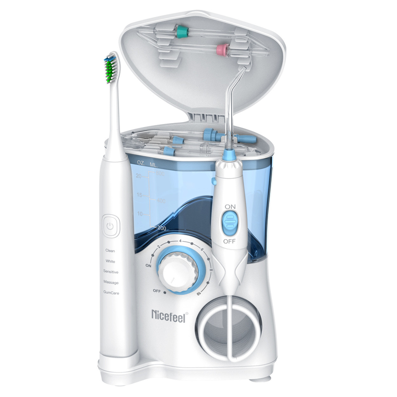 Dental Products Sonic Toothbrush Water Flosser For Family 600ml White OEM ABS Tank