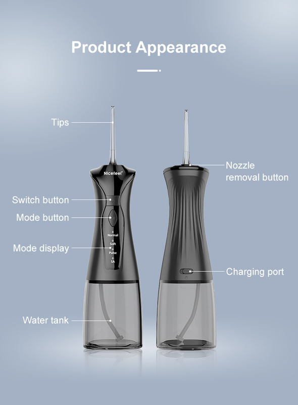 Type C Charging ABS Nicefeel Cordless Water Flosser 4 Hours Fast Charging