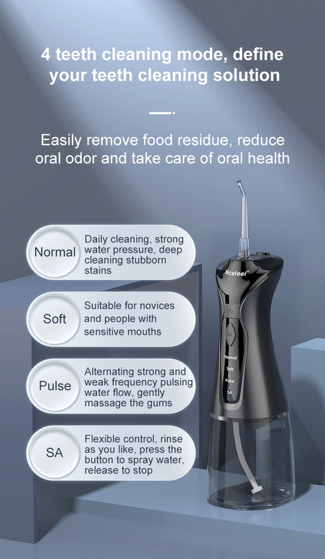 Portable Oral Hygiene Nicefeel Cordless Water Flosser Type C Charging