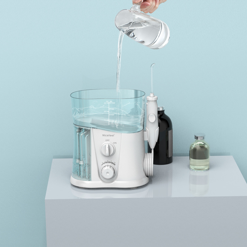 White Tank Water Flosser With Food Grade ABS Nozzle For Oral Care