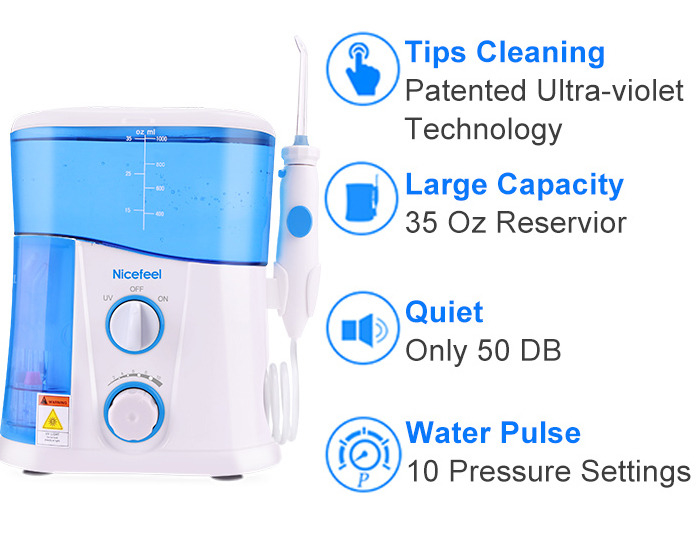 6Pcs Electric Toothbrush and Water Flosser All-in-One for Oral Care