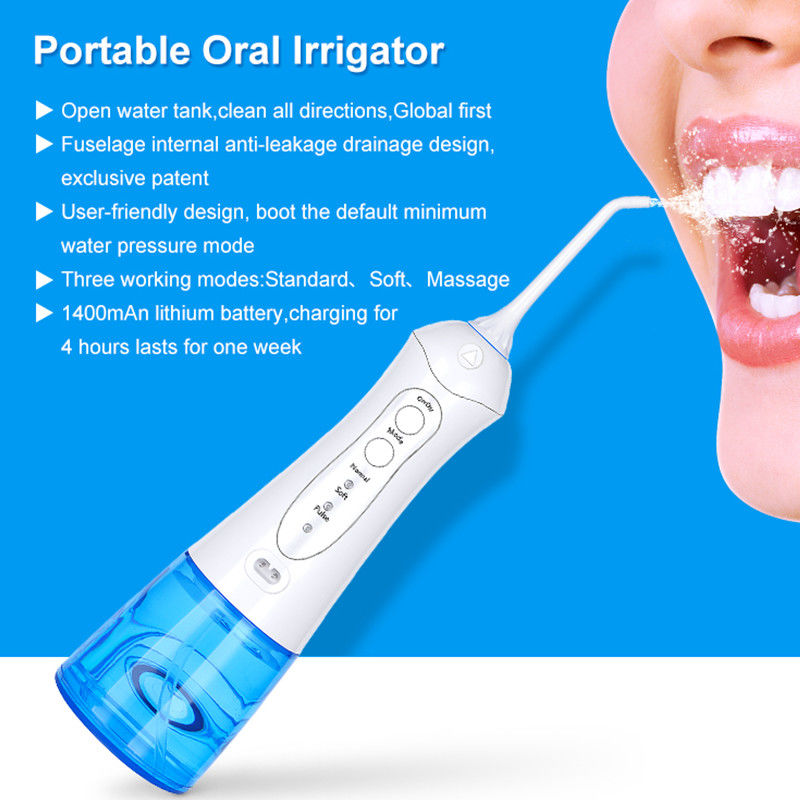 Water Flosser Cordless, Portable Teeth Cleaner With 3 Modes, Powerful Cleaning, 300ML Water Tank, IPX7 Waterproof