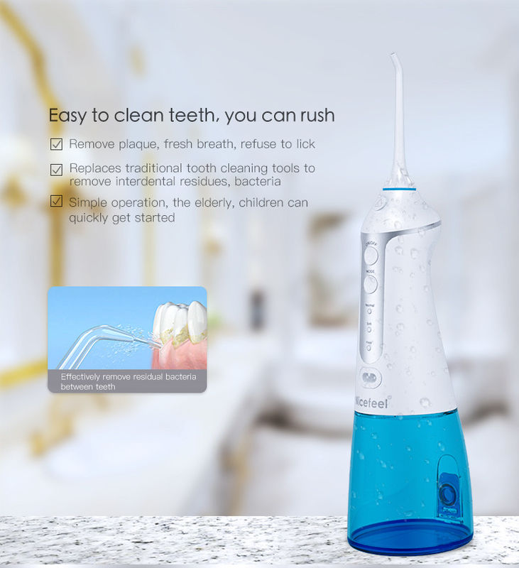 IPX7 Grade Nicefeel Cordless Water Flosser Portable Standard 3 Working Modes