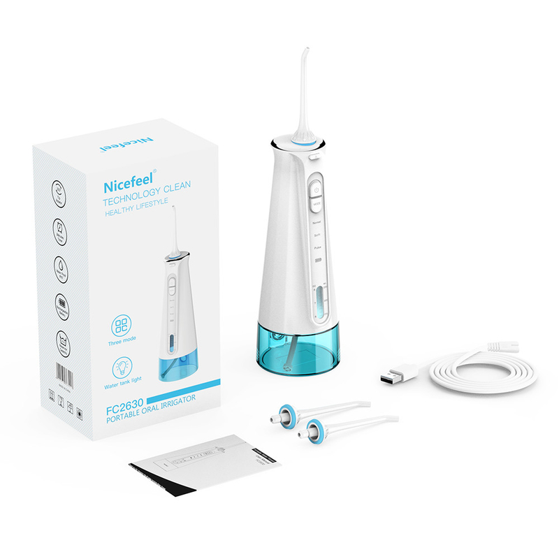 IPX7 Waterproof Oral Irrigator  Nicefeel Cordless Water Flosser Oem Logo Big Water Tank Water Flosser Cordless